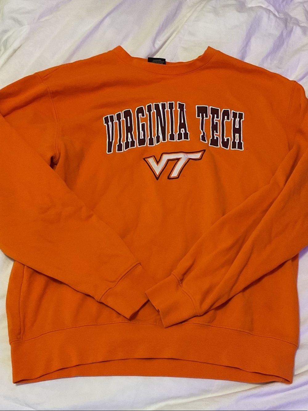Colosseum Orange Virginia Tech Crewneck Sweatshirt